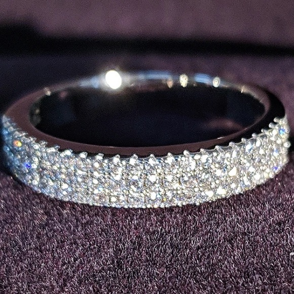 Sterling silver eternity wedding band ring - Picture 5 of 8